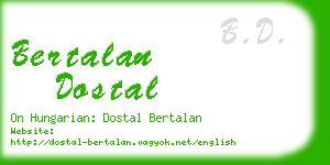 bertalan dostal business card
